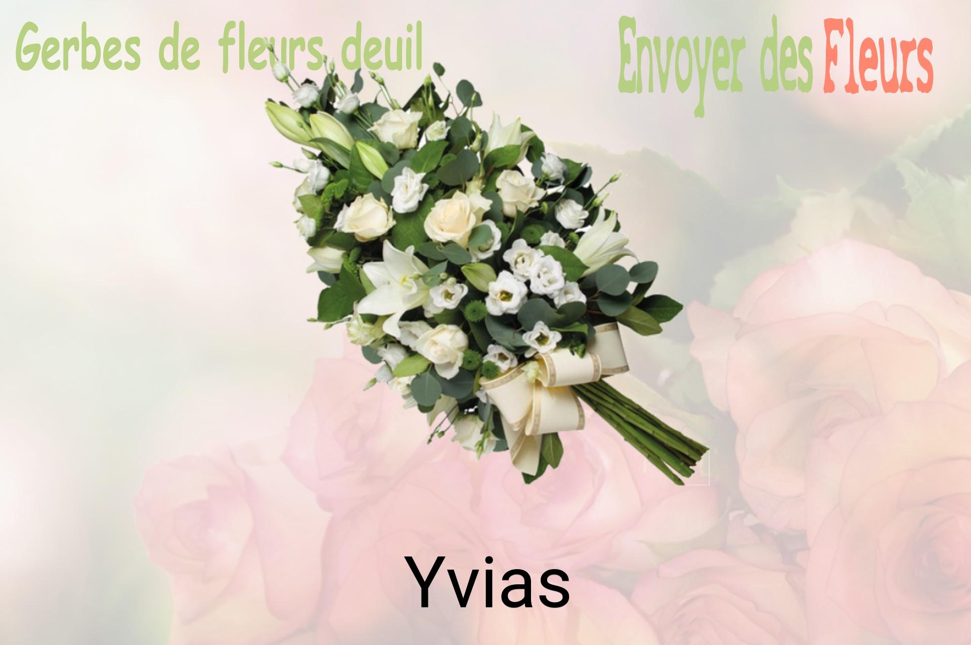 Gerbe de fleurs de deuil livrée à Yvias